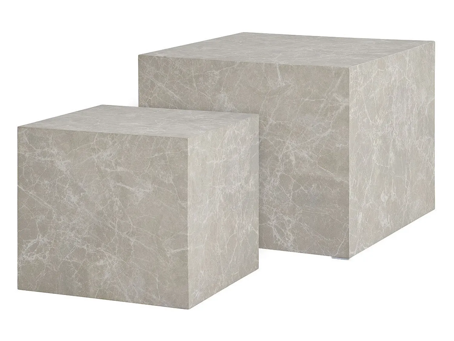 New Conjunto de Mesas Auxiliares Prague, , 40x40x36 cm, Kendra Home Cinzento