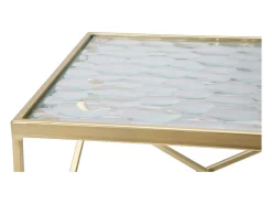 Conjunto de Mesas Auxiliares VKH565, Ouro, 31,5x31,5x68 cm, Kendra Home^ Mesa De Apoio
