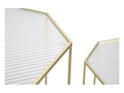 Mesa De Apoio| Conjunto de Mesas Auxiliares VKH598, Ouro, 50x46x100 cm, Kendra Home Dourado