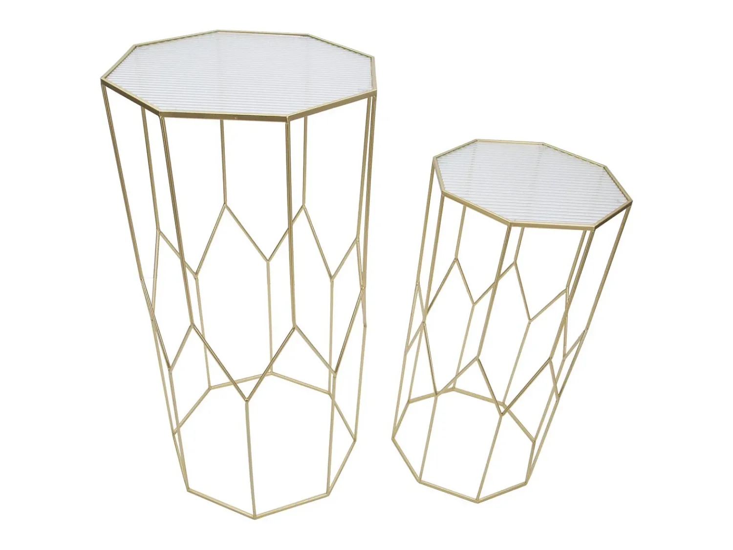 Mesa De Apoio| Conjunto de Mesas Auxiliares VKH598, Ouro, 50x46x100 cm, Kendra Home Dourado