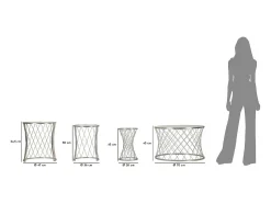 Mesa De Apoio| Conjunto de Mesas Auxiliares VKH571, Prata, 70x70x45 cm, Kendra Home Prateado