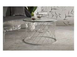 Mesa De Apoio| Conjunto de Mesas Auxiliares VKH571, Prata, 70x70x45 cm, Kendra Home Prateado