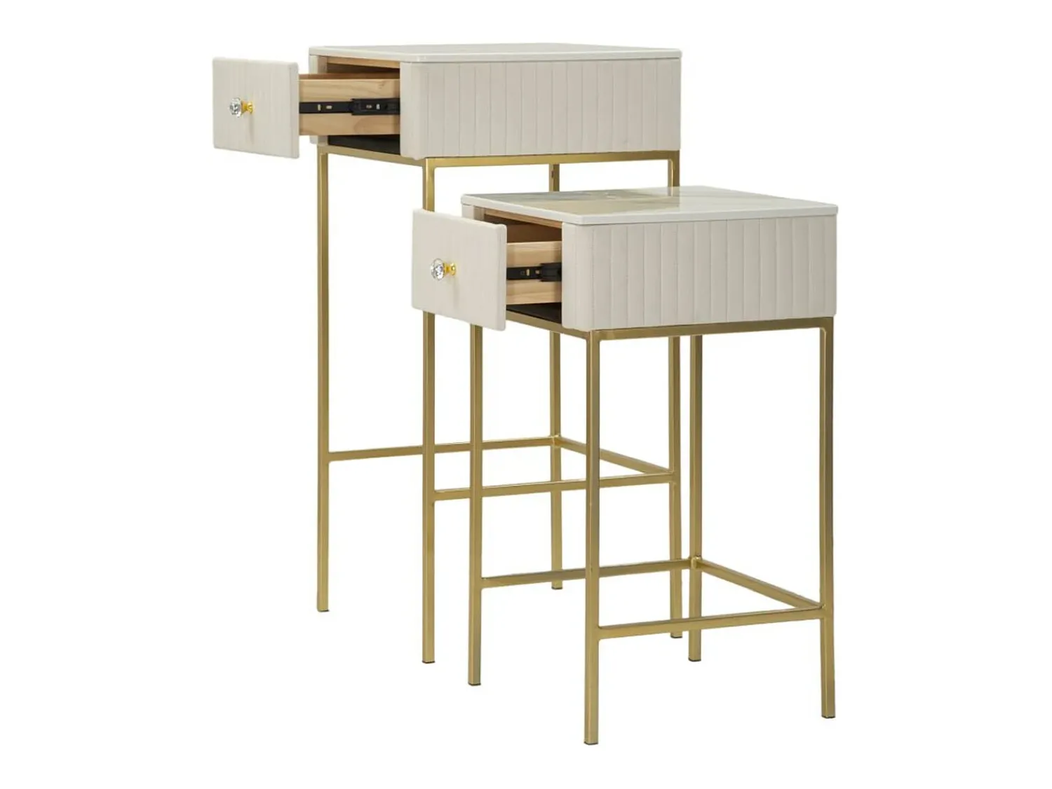 Mesa De Apoio| Conjunto de Mesas Auxiliares VKH771, , 45x45x90 cm, Kendra Home Bege