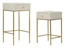 Mesa De Apoio| Conjunto de Mesas Auxiliares VKH771, , 45x45x90 cm, Kendra Home Bege
