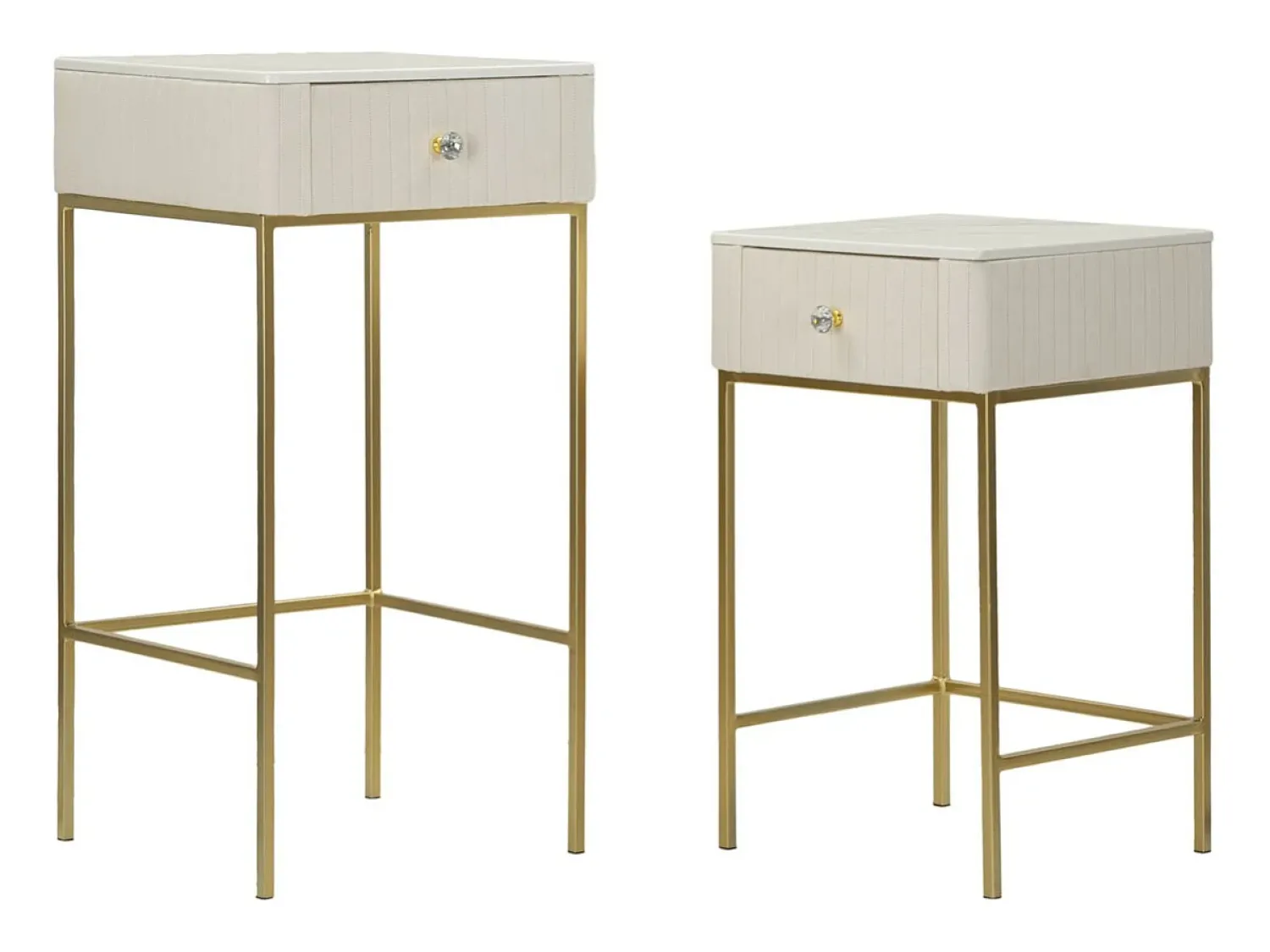 Mesa De Apoio| Conjunto de Mesas Auxiliares VKH771, , 45x45x90 cm, Kendra Home Bege