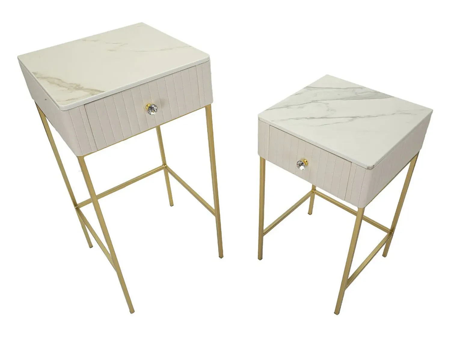 Mesa De Apoio| Conjunto de Mesas Auxiliares VKH771, , 45x45x90 cm, Kendra Home Bege