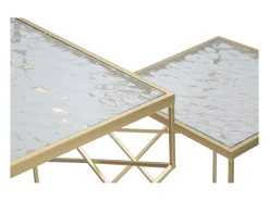 Mesa De Apoio| Conjunto de Mesas Auxiliares VKH595, Ouro, 50x50x100 cm, Kendra Home Dourado