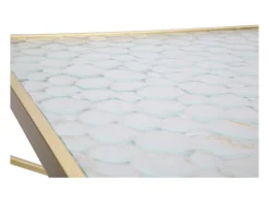 Mesa De Apoio| Conjunto de Mesas Auxiliares VKH595, Ouro, 50x50x100 cm, Kendra Home Dourado