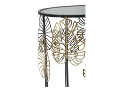 Mesa De Apoio* Conjunto de Mesas Auxiliares Folha 67, , 38x38x55 cm, Kendra Home Preto
