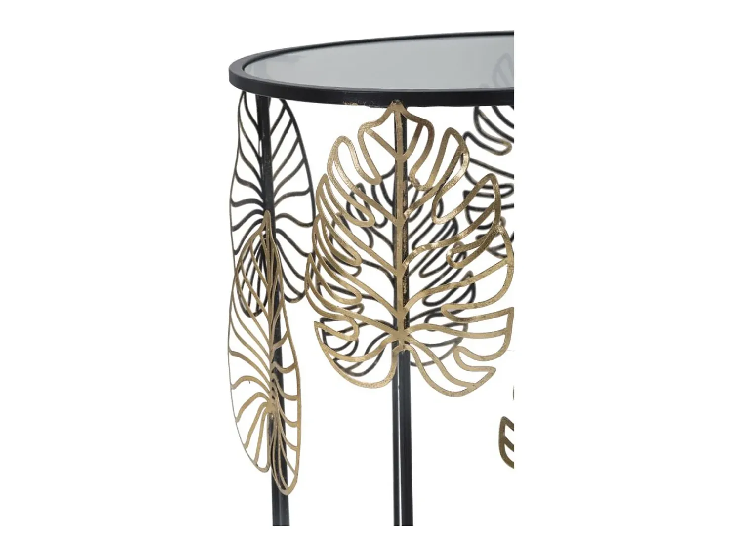 Mesa De Apoio* Conjunto de Mesas Auxiliares Folha 67, , 38x38x55 cm, Kendra Home Preto