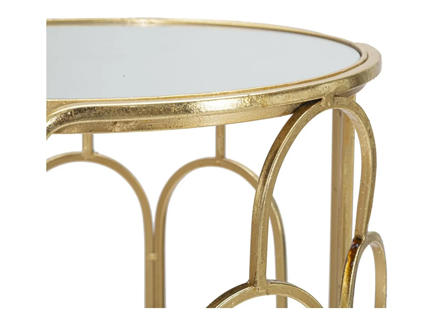 Mesa De Apoio| Conjunto de Mesas Auxiliares VKH555, Ouro, 36,5x36,5x70 cm, Kendra Home Dourado