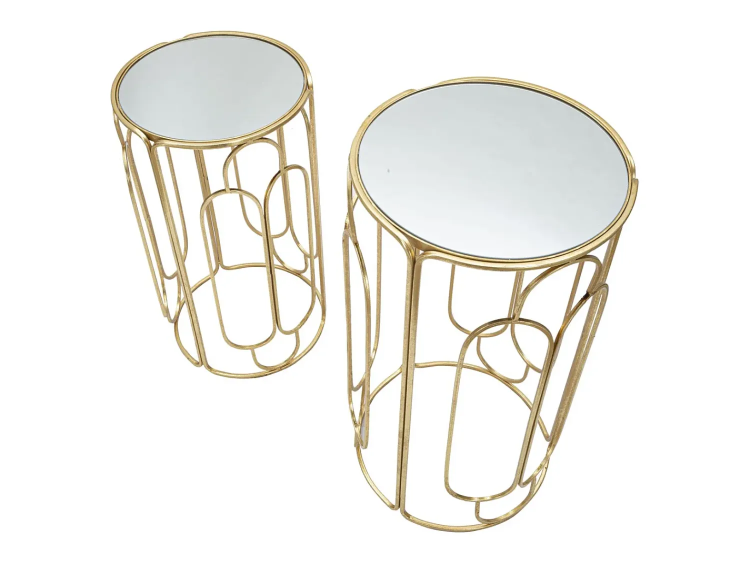 Mesa De Apoio| Conjunto de Mesas Auxiliares VKH555, Ouro, 36,5x36,5x70 cm, Kendra Home Dourado