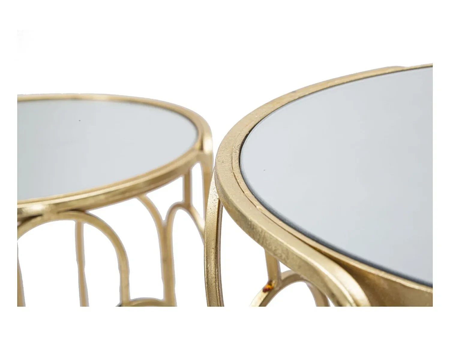 Mesa De Apoio| Conjunto de Mesas Auxiliares VKH555, Ouro, 36,5x36,5x70 cm, Kendra Home Dourado