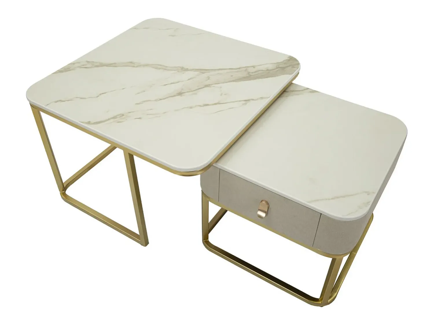 Mesa De Centro| Conjunto de Mesas Auxiliares VKH794, , 70x70x48 cm, Kendra Home Bege