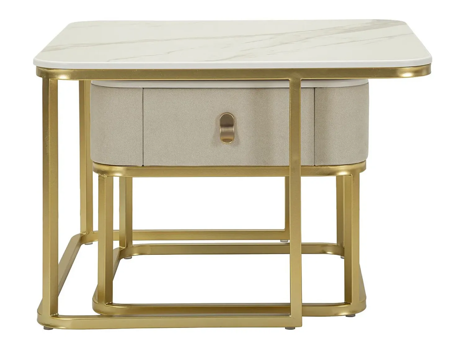 Mesa De Centro| Conjunto de Mesas Auxiliares VKH794, , 70x70x48 cm, Kendra Home Bege