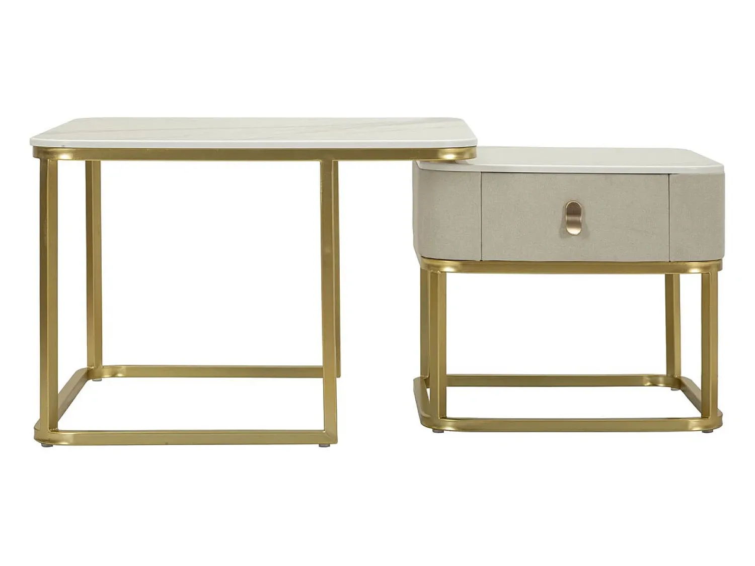 Mesa De Centro| Conjunto de Mesas Auxiliares VKH794, , 70x70x48 cm, Kendra Home Bege