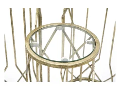 Conjunto de Mesas Auxiliares VKH597, Ouro, 32x32x71 cm, Kendra Home^ Mesa De Apoio