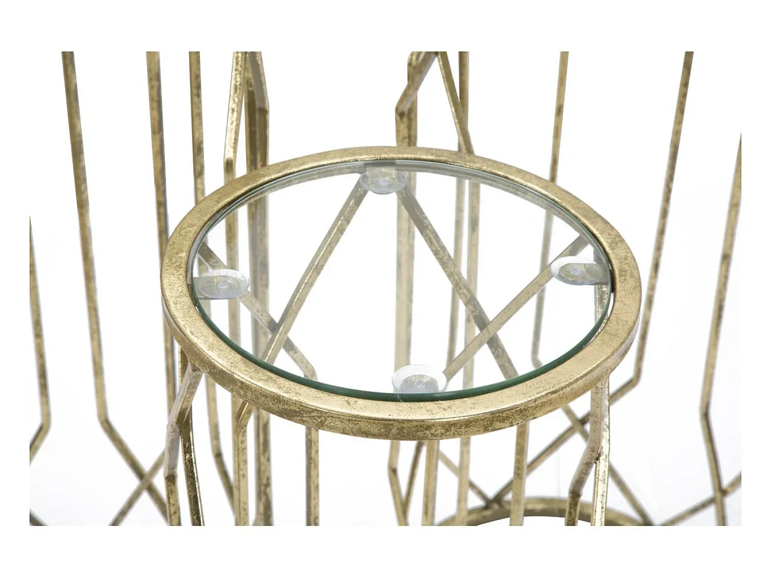 Conjunto de Mesas Auxiliares VKH597, Ouro, 32x32x71 cm, Kendra Home^ Mesa De Apoio