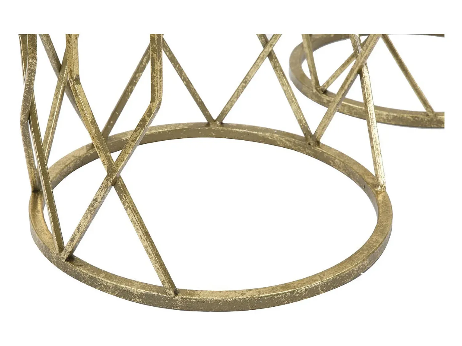 Conjunto de Mesas Auxiliares VKH597, Ouro, 32x32x71 cm, Kendra Home^ Mesa De Apoio