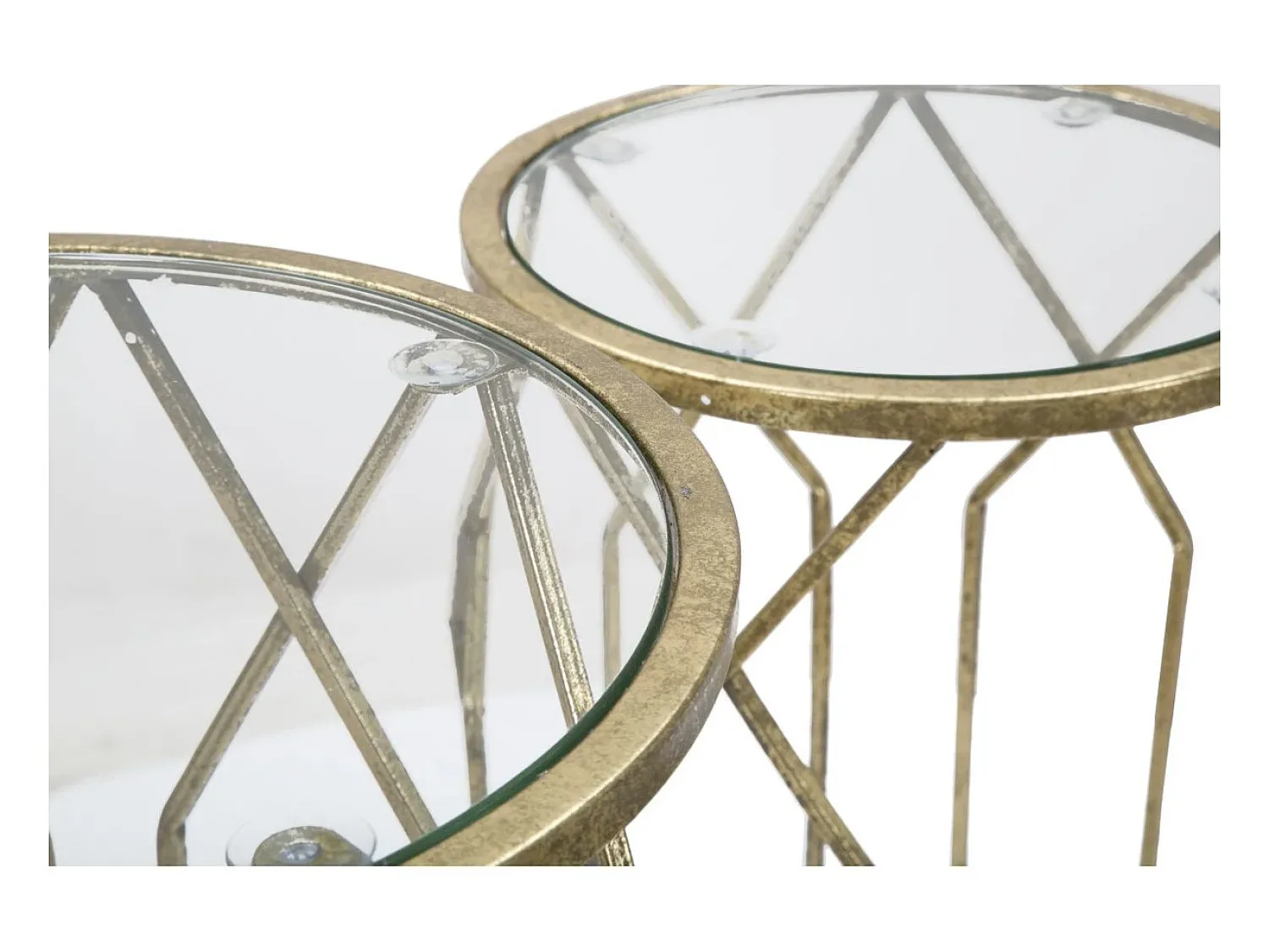 Conjunto de Mesas Auxiliares VKH597, Ouro, 32x32x71 cm, Kendra Home^ Mesa De Apoio