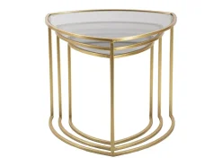 Mesa De Apoio| Conjunto de Mesas Auxiliares VKH553, Ouro, 60x60x50 cm, Kendra Home Dourado