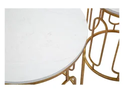 Mesa De Apoio| Conjunto de Mesas Auxiliares VKH535, Ouro, 46x46x55 cm, Kendra Home Dourado