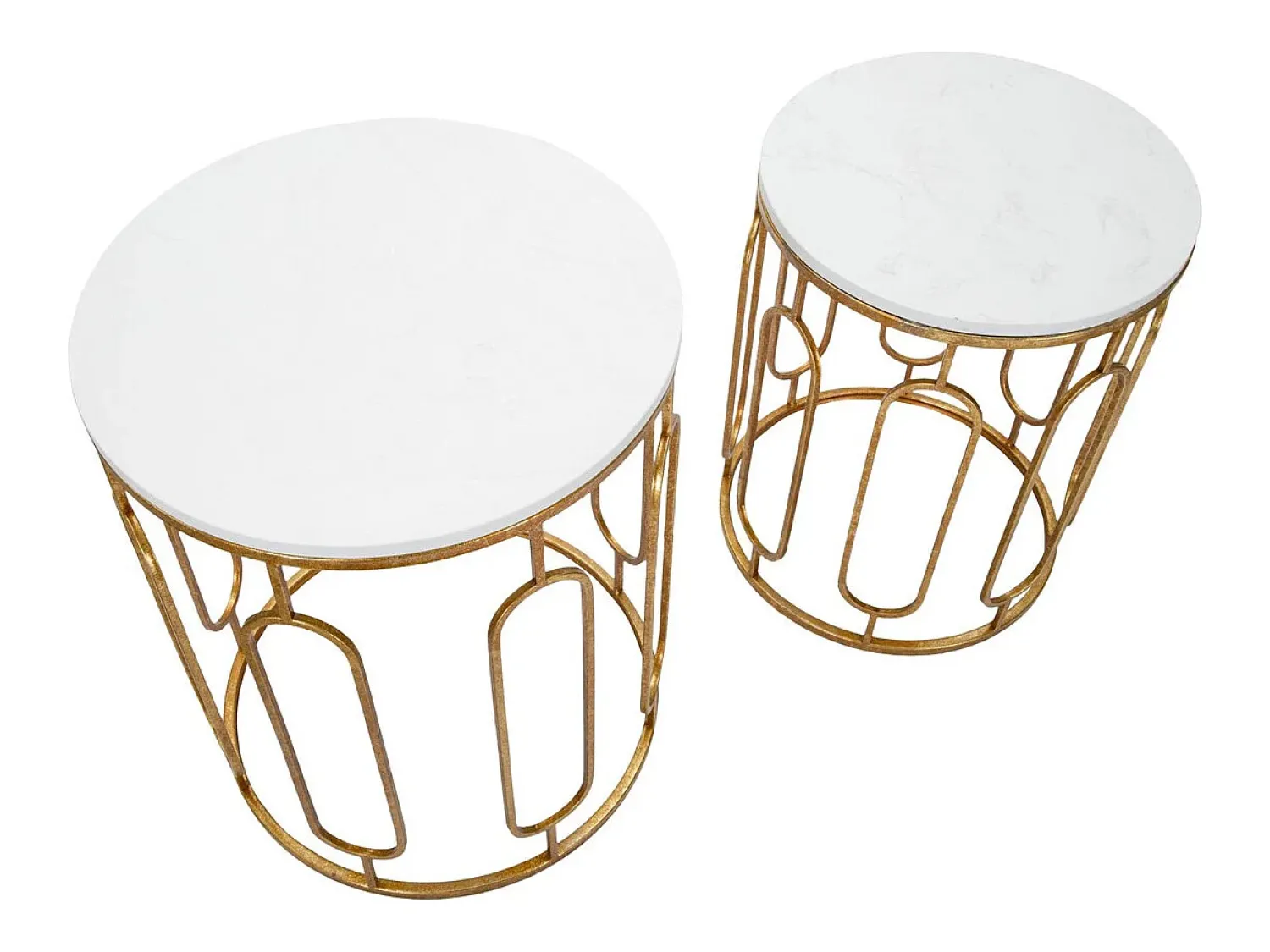 Mesa De Apoio| Conjunto de Mesas Auxiliares VKH535, Ouro, 46x46x55 cm, Kendra Home Dourado