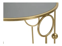 Mesa De Apoio* Conjunto de Mesas Auxiliares Círculos 35, Ouro, 50x50x100 cm, Kendra Home Dourado