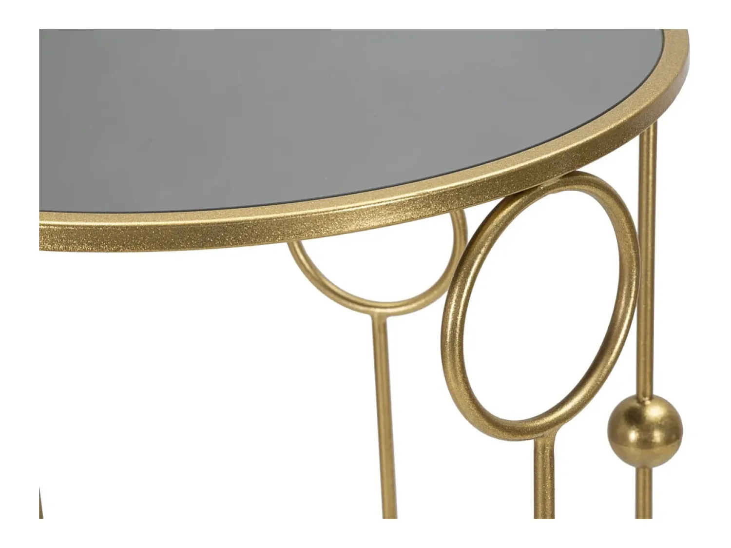 Mesa De Apoio* Conjunto de Mesas Auxiliares Círculos 35, Ouro, 50x50x100 cm, Kendra Home Dourado