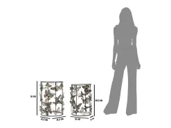Clearance Conjunto de Mesas Auxiliares Borboleta 34, Multicolorido, 41,3x41,3x55 cm, Kendra Home Multicor