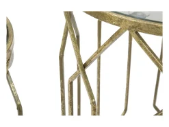 Mesa De Apoio| Conjunto de Mesas Auxiliares VKH561, Ouro, 42x42x53 cm, Kendra Home Dourado