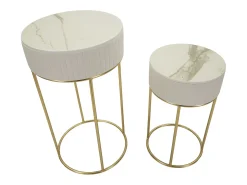 Mesa De Apoio| Conjunto de Mesas Auxiliares VKH772, , 50x50x90 cm, Kendra Home Bege