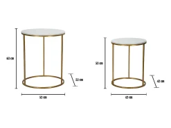Mesa De Apoio| Conjunto de Mesas Auxiliares VKH534, Ouro, 52x52x63 cm, Kendra Home Dourado