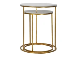 Mesa De Apoio| Conjunto de Mesas Auxiliares VKH534, Ouro, 52x52x63 cm, Kendra Home Dourado