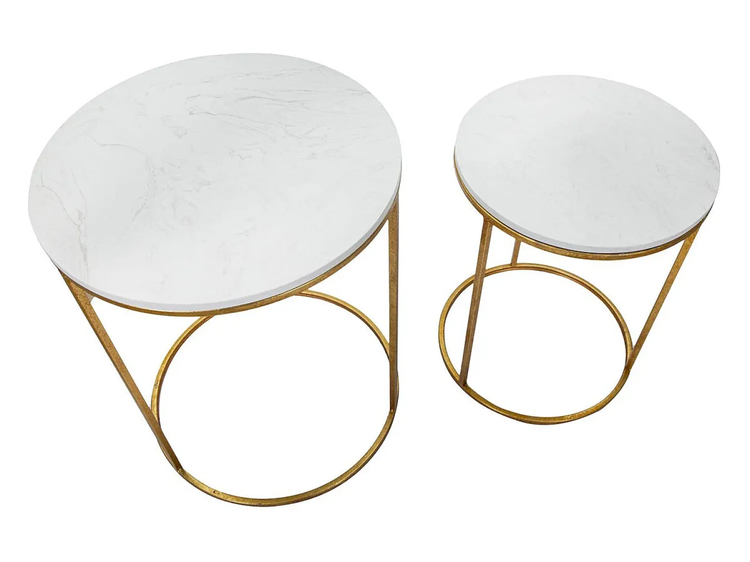 Mesa De Apoio| Conjunto de Mesas Auxiliares VKH534, Ouro, 52x52x63 cm, Kendra Home Dourado