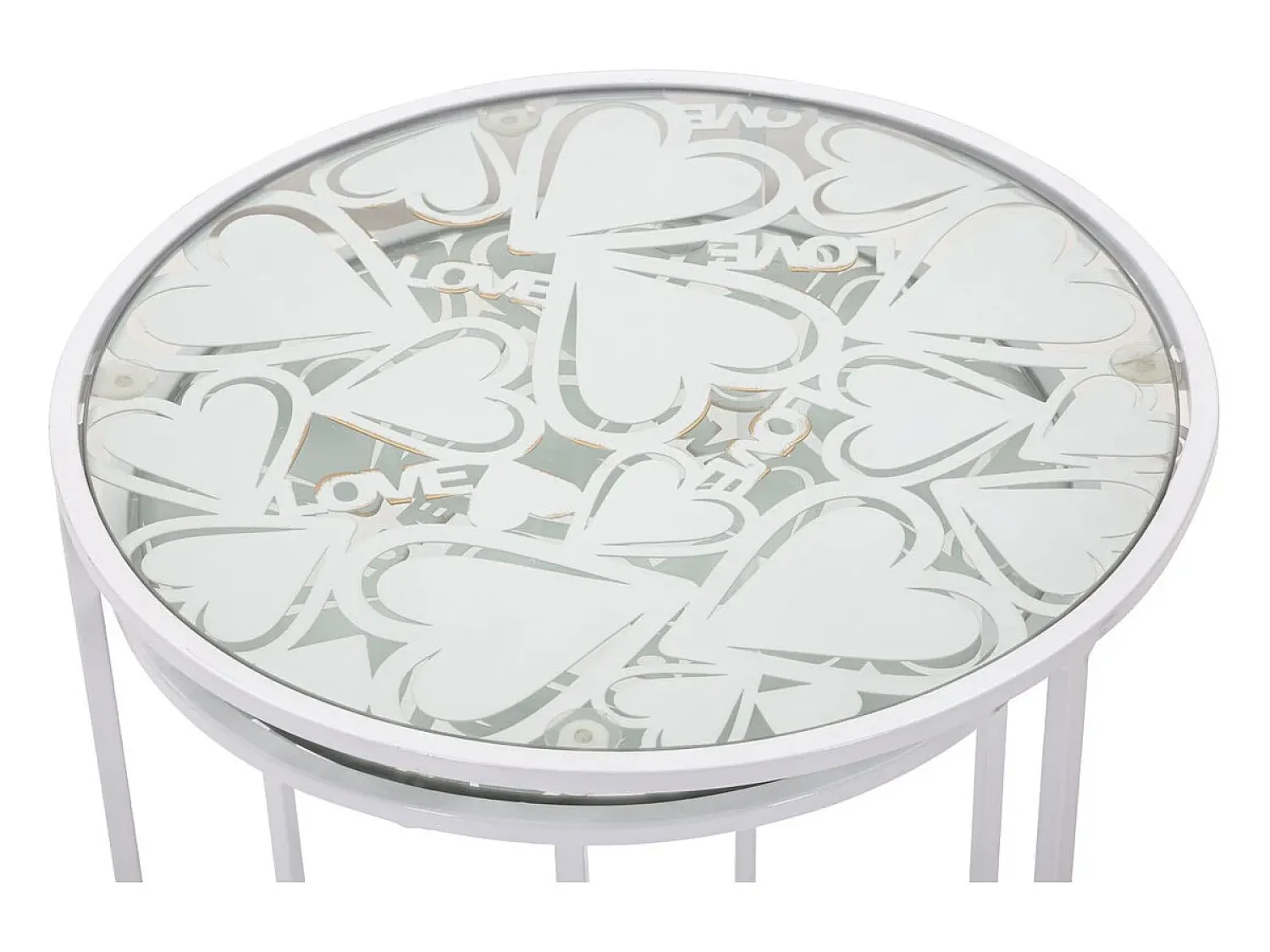 Mesa De Apoio| Conjunto de Mesas Auxiliares VKH556, , 43x43x60 cm, Kendra Home Branco