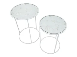 Mesa De Apoio| Conjunto de Mesas Auxiliares VKH556, , 43x43x60 cm, Kendra Home Branco