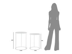 Mesa De Apoio| Conjunto de Mesas Auxiliares VKH556, , 43x43x60 cm, Kendra Home Branco