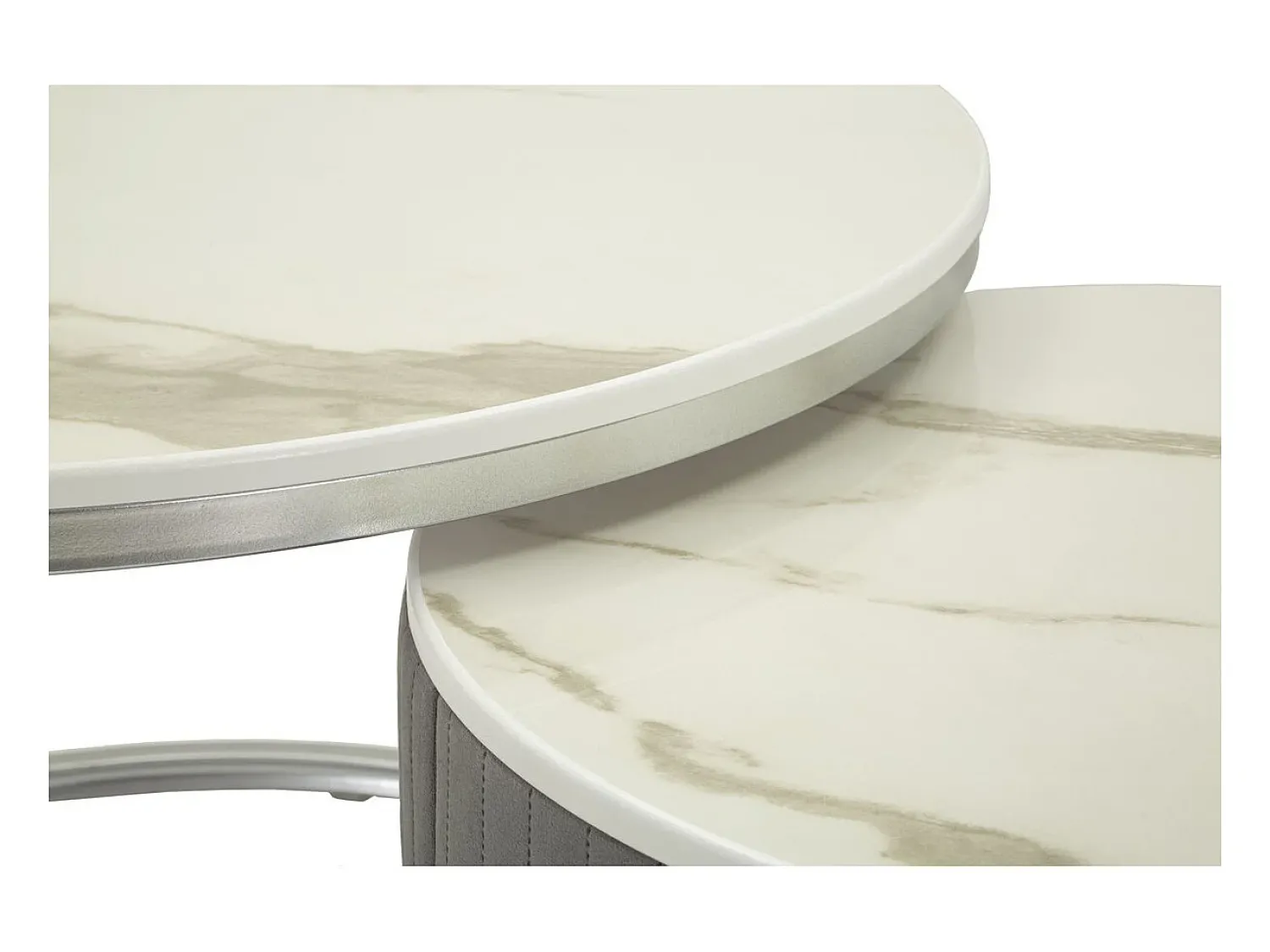 Mesa De Centro* Conjunto de Mesas Auxiliares VKH796, , 70x70x45 cm, Kendra Home Cinzento
