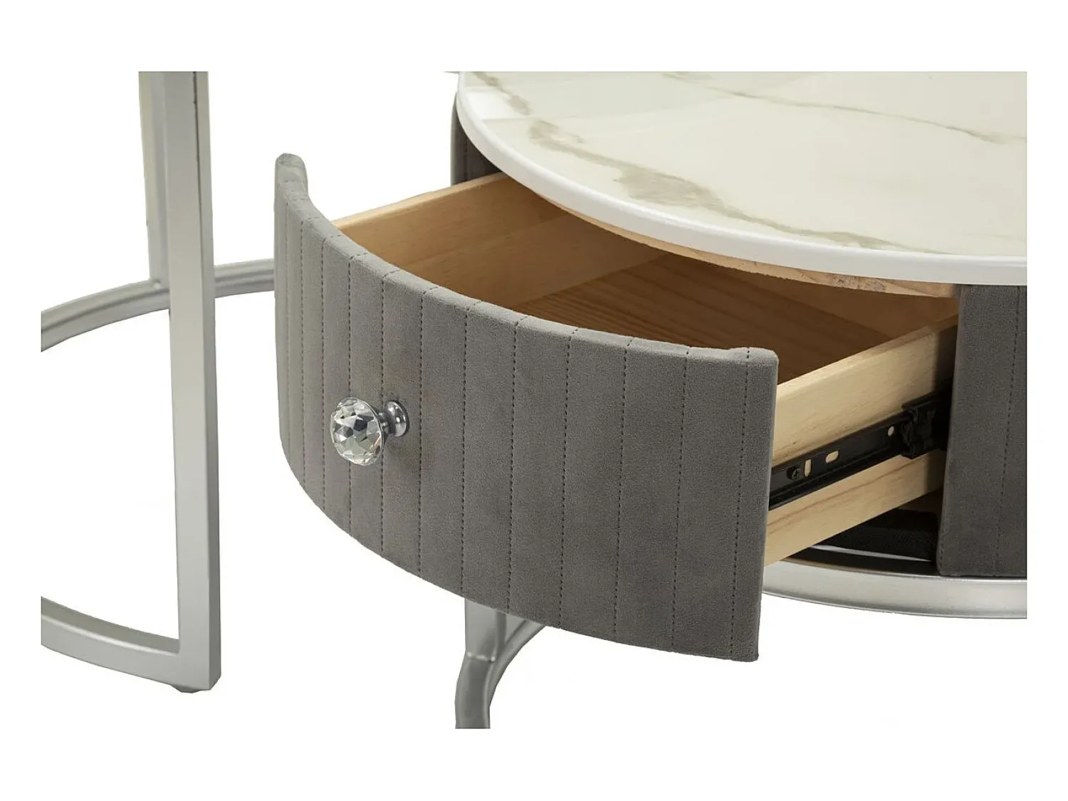 Mesa De Centro* Conjunto de Mesas Auxiliares VKH796, , 70x70x45 cm, Kendra Home Cinzento