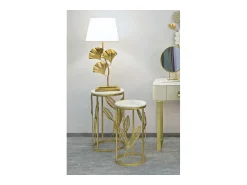 Discount Conjunto de Mesas Auxiliares Gogli, Ouro, 35x35x65,5 cm, Kendra Home Dourado