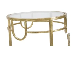Conjunto de Mesas Auxiliares VKH428, Ouro, 33x33x70 cm, Kendra Home^ Mesa De Apoio