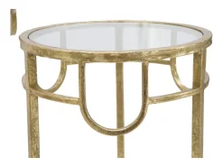 Conjunto de Mesas Auxiliares VKH428, Ouro, 33x33x70 cm, Kendra Home^ Mesa De Apoio