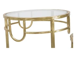 Conjunto de Mesas Auxiliares VKH428, Ouro, 33x33x70 cm, Kendra Home^ Mesa De Apoio