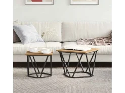 Conjunto de mesas de apoio 2 pcs carvalho artisiano^ Mesa De Centro