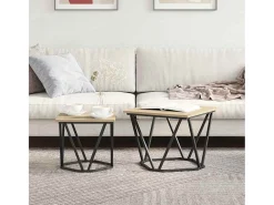Clearance Conjunto de mesas de apoio 2 pcs Carvalho sonoma Castanho