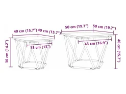 Clearance Conjunto de mesas de apoio 2 pcs Carvalho sonoma Castanho