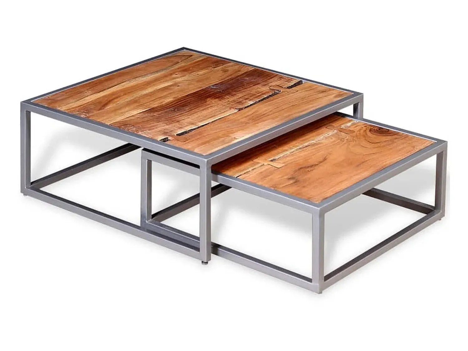 Mesa De Centro* Conjunto de mesas de centro 2 pcs madeira de acácia maciça PT618579 Castanho