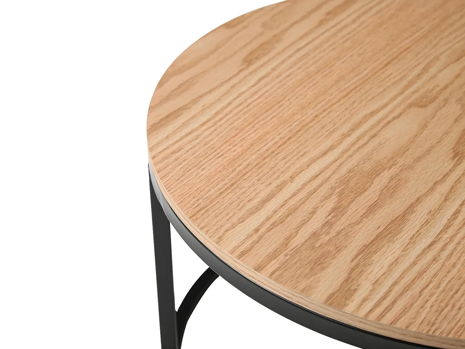 Mesa De Centro|Vente-unique Conjunto de mesas de centro empilháveis em MDF e vidro temperado - Transparentes e naturais - REMINA Transparente / Preto / Natural claro