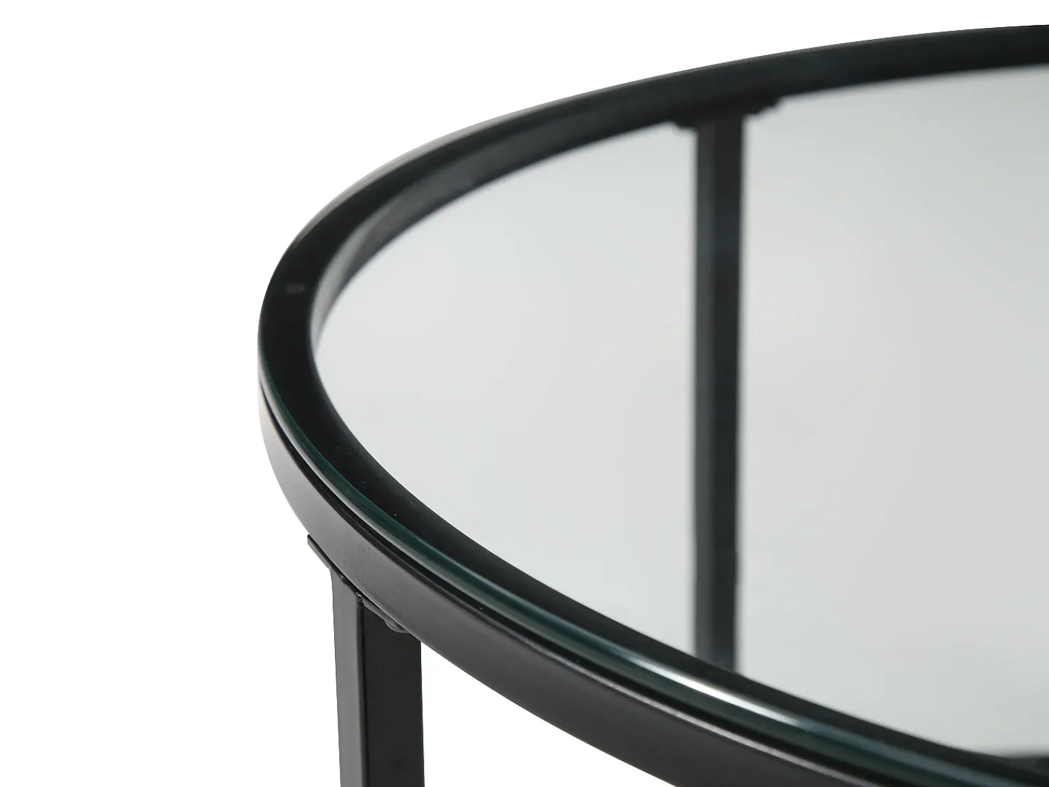 Mesa De Centro|Vente-unique Conjunto de mesas de centro empilháveis em MDF e vidro temperado - Transparentes e naturais - REMINA Transparente / Preto / Natural claro